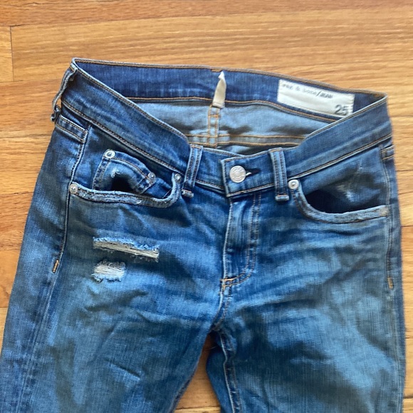 Rag & Bone Distressed Skinny Jeans - Picture 3 of 10